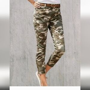 Jag Jeans Skinny Mid Rise Crop Zip Ankle Jean Pants Stretch  Camo  Size 10